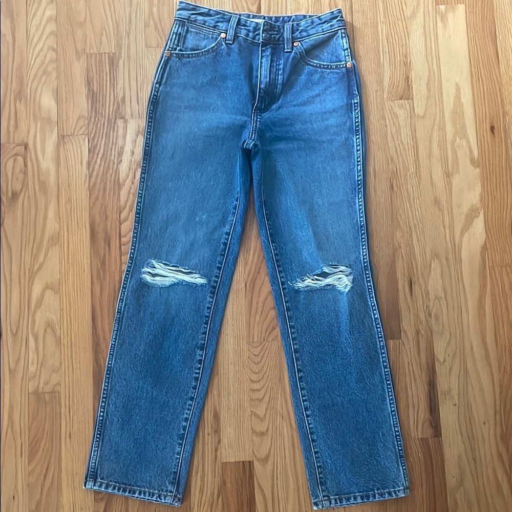 Women's Blue Wrangler high rise straight Jeans